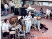 M3 Live in Harvard Square, note Comic book historian, 
the late Rich Morrissey, (my friend) on the far right.